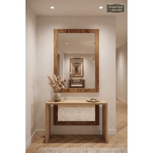Montesev ( 76X54 cm ) Antik Ahşap Dik Dekoratif Ayna Dresuar Boy Koridor Konsol Aynası Banyo Oda Lavabo Wc Mutfak Makyaj Aynası