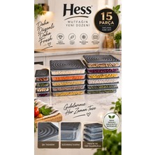 Hess Mikrodalga ve Difriz Uyumlu 15 Adet Saklama Kabı Seti 2400MLX11+600MLX4