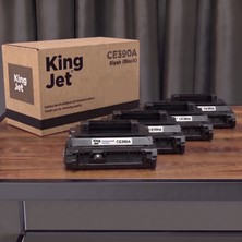 Kingjet Hp Uyumlu CE390A Standart Kapasiteli (4'lü Paket) Çipli Muadil Toner | M603N