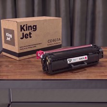 Kingjet Hp Uyumlu CE403A Kırmızı Standart Kapasiteli (Tekli) Çipli Muadil Toner | M551N