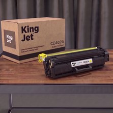 Kingjet Hp Uyumlu CE402A Sarı Standart Kapasiteli (Tekli) Çipli Muadil Toner | M575DN