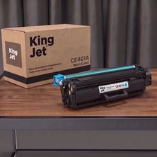 Kingjet Hp Uyumlu CE401A Mavi Standart Kapasiteli (Tekli) Çipli Muadil Toner | M570DN