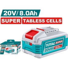 Total Yedek Batarya 8.0 Ah 20V Li-Ion Batarya 8 Amper Yedek Akü TFBLI2158