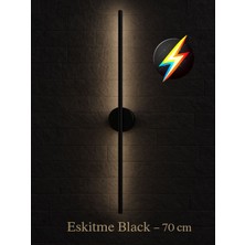 Avize 360 Modern Dekoratif LED Duvar Aplik 70 cm Günışığı Siyah 1 Adet ( Elektirikli )