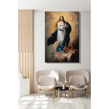 Şehber Bartolomé Esteban Murillo'nun (Escorial'in Lekesiz Doğuşu) Adlı Eseri Dikey Kanvas Tablo 4311