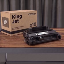 Kingjet Hp Uyumlu CE390A Standart Kapasiteli (10'lu Paket) Çipli Muadil Toner | M4555FSKM