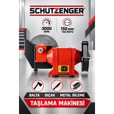 SCHUTZENGER Çift Yönlü Taşlama Bıçak Bileme Makinesi 150MM Taş Boyu Bakır Sargı 6018-R