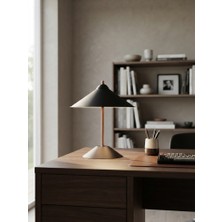 Light House Minimalist Tasarım Üç Renk Modlu Dekoratif Siyah Metal Abajur ve Masa Lambası