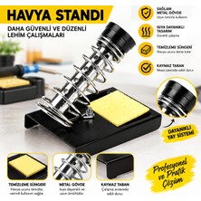 Rekotools-Havya Standı Lehim Standı Metal Gövdeli Yaylı Havya Tutucu Temizleme Süngerli