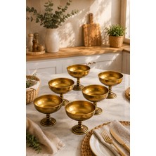 Yzhome 6 Lı Gold Metal Ayaklı Metal Kase Tabak Ikramlık Sunum Kasesi Sunumluk 8*9cm