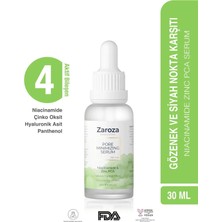Zaroza Gözenek Karşıtı Serum 30 ml – Tüm Cilt Tipleri İçin Niacinamide ve Zinc PCA ile Sebum Dengeleyici, Cilt Bariyerini Güçlendirici
