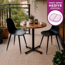 Vilinze Eames Sandalye Payas Metal Ayak Mutfak Bahçe Balkon Bistro ve Cafe Masa Takımı 70X70 cm