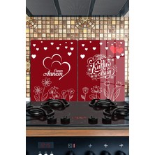 Reflexa Ocak Arkası Cam Koruyucu – Kişiye Özel Isıya Dayanıklı Dekoratif Cam Panel 40 x 30 cm * 2 Adet