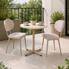 Vilinze Deniz Sandalye Payas Metal Ayak Mutfak Bahçe Balkon Bistro ve Cafe Masa Takımı 70X70 cm