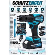SCHUTZENGER SC-9017 10MM Akülü Vidalama Çelik Mandren 24 Parça Torklu Şarjlı Matkap Kömürsüz 10 Pilli