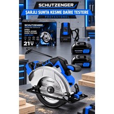 SCHUTZENGER 2 Akülü Şarjlı 185MM Sunta Kesme Daire Testere Makinesi Profesyonel Alman MAVİ-6011