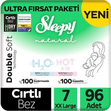 Sleepy Natural Double Soft Ultra Fırsat Paketi Bebek Bezi 7 Numara Xxlarge 96 Adet
