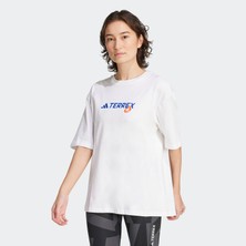 adidas Terrex Back Graphic Kadın Beyaz T-Shirt.-