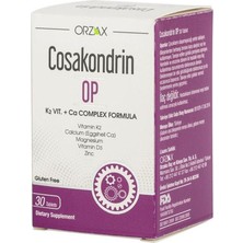 Cosakondrin Orzax OP K2 Kalsiyum Mağnezyum D3 Çinko Kompleks 30 Tablet