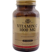 Solgar Vitamin C 1000 mg 90 Tablet Vegan Takviye Edici Gıda Aromalı