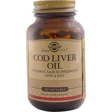 Solgar Cod Liver Oil 100 Kapsül Amerika Menşeli Vitamin A ve D İçeren Gıda Takviyesi