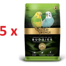 Baron Pet Gold Wings Premium Paraket, Sultan ve Cennet Papağanı Yemi 1 kg x 5 Adet