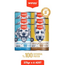 Baron Pet Wanpy Köpek Konserve 375 gr Tavuk Beef x 6