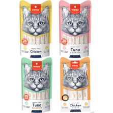 Baron Pet Wanpy Kedi Ödül Krema 25 Li Paket x 4 Çeşit 100 Adet