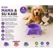 Baron Pet Kedi Köpek Mama ve Su Kabı 13 cm Küçük Boy Kaymaz Tabanlı - Mor