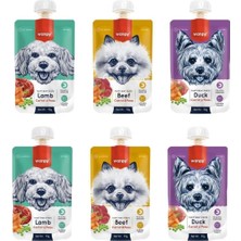Baron Pet Wanpy Köpek Et Ezmesi 3 Çeşit Karma 90 gr x 6 Kuzu Ördek Biftek