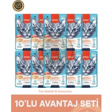 Baron Pet Wanpy Ton Somon Kedi Pouch 85 gr x 10