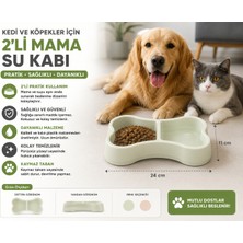 Baron Pet Ally Paws Kemik Şekilli Kedi Köpek Ikili Mama ve Su Kabı 24 cm Kaymaz Tabanlı