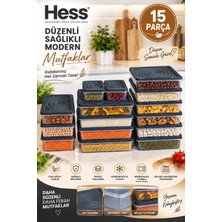 Hess Mikrodalga ve Difriz Uyumlu 15 Adet Saklama Kabı Seti 2400MLX10+1200MLX3+600X2