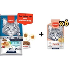 Baron Pet Wanpy Tahılsız Tavuklu Yetişkin Kedi Maması 8 kg + 6 Adet Somonlu ve Ton Balıklı Kedi Çorbası