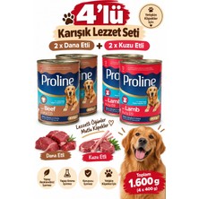 Proline Yetişkin Köpek Konserve Mama 4’lü Set 4X400 G – 2 Dana Etli + 2 Kuzu Etli Karışık Lezzet