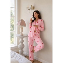 Pemilo Kadın 0623 Süet Dügmeli Pijama Takımı