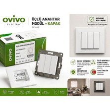 Ovivo Grano Beyaz Üçlü Anahtar – Çerçeve Dahil