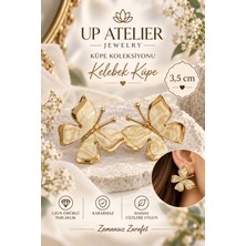 Up Atelier Gold Detaylı Kelebek Küpe 3,5cm