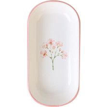 Keramika Minimal Çiçek Kayık Tabak 16 cm