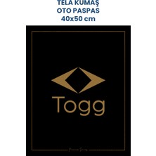 Balkan Ambalaj Tela Kumaş Suya Dayanıklı 40X50CM Togg 50ADET Oto Paspas Siyah Altın Rengi Baskı (Kağıt Değil)