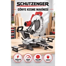 SCHUTZENGER Germany 1800 W Gönye Kesme Makinesi 305 mm Bıçak 3800 Rpm 230 V GM05