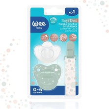Wee Baby Kapaklı Damaklı Emzik ve Emzik Askısı No:1 Yeşil (4 Adet)
