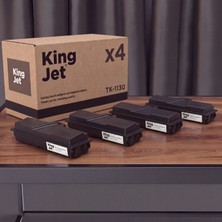 Kingjet Kyocera Uyumlu TK-1130 Standart Kapasiteli (4'lü Paket) Çipli Muadil Toner | FS-1130MFP