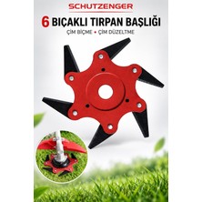 SCHUTZENGER 6 Bıçaklı Tırpan Başlığı Çim Biçme ve Düzeltme Aparatı Ot Benzinl