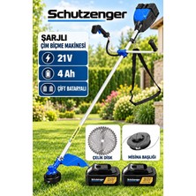 SCHUTZENGER Şarjlı Çim Biçme 2 Akü Ile Çalışan Tırpan Çim Ot Biçme Profesyonel Sessiz Çalışan Mr-12