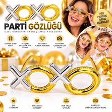 Arya Kostüm Xoxo Parti Gözlüğü Altın Sarı Gümüş Eğlenceli Doğum Günü Parti Aksesuarı Konsept Fotoğraf Çekimi Gözlüğü