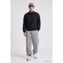 Gri Melanj Lastikli Erkek Baggy Eşofman Alt - 82200