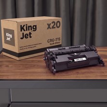Kingjet Canon Uyumlu CRG-715 Siyah Standart Kapasiteli (20'li Paket) Çipli Muadil Toner | I-Sensys LBP3310