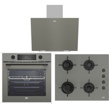 Beko Gri Cam Ankastre Set ( Bfc 331 G - Bocd T 6012 Eg- Bde 6041 G )