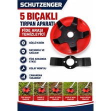 SCHUTZENGER 5 Bıçaklı Tırpan Aparatı Fide Arası Çim ve Yabani Ot Temizleme Başlığı